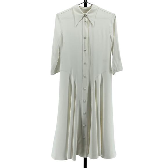 Khaite Midi Length White Acetate Dress Size XS - Picture 2 of 11